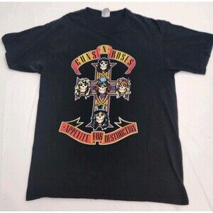Port & Co Guns N Roses Appetite for Destruction Graphic Band Tee Shirt SZ Medium